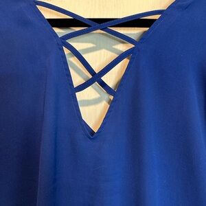 Dynamite Royal Blue Crisscross Top